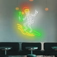thumbnail image 3 of Craftnamesign Santa Skeleton Surfing Neon Sign, Bar Pub Wall Art, Christmas LED Light Decor, 3 of 5