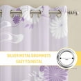 thumbnail image 6 of Purple White Floral Kitchen Curtains Window Panels, Spring Botanical Leaves Farmhouse Insulated Window Treatment Curtain, Grommet Curtains for Bedroom/Living Room/Bathroom, 2 Piece 42"Wx45"L, 6 of 8