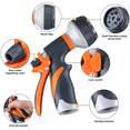 thumbnail image 5 of Hose Nozzles For Lawn And Garden, Heavy-Duty Multi-Function Water Hose Nozzle, 8 Spray Patterns For Watering Plants, Cleaning Cars, Showering Pets - 8-Pattern Watering Nozzle, 5 of 8