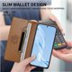 thumbnail image 3 of Funda Tipo Cartera de Cuero Sintético para Samsung Galaxy A57 Bloqueo RFID, con Ranuras para Tarjetas y Bolsillo para Efectivo, Cierre Magnético Fuerte Marrón, 3 of 6