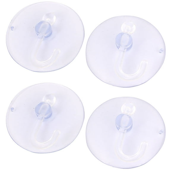 Unique Bargains Plastic 4pcs Home Bathroom Kitchen Window Glass Wall Suction Cup Hook Hanger