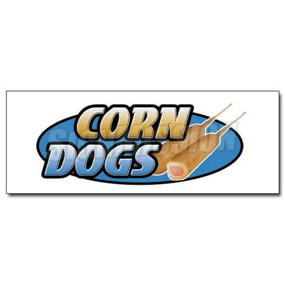 SignMission 12 in. Corn Dog Decal Sticker - Hot Dogs Trailer Cart On A Stick Festival Carnaval