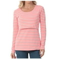 thumbnail image 2 of Leesechin Maternity Shirts Clearance V-Neck Long Sleeve Bandage Solid Color Breast-Feeding Pregnant Nursing Blouse Tops, 2 of 4