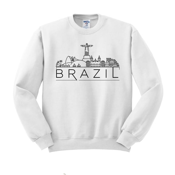 Skyline Brazil Sweatshirt Unisex Large White