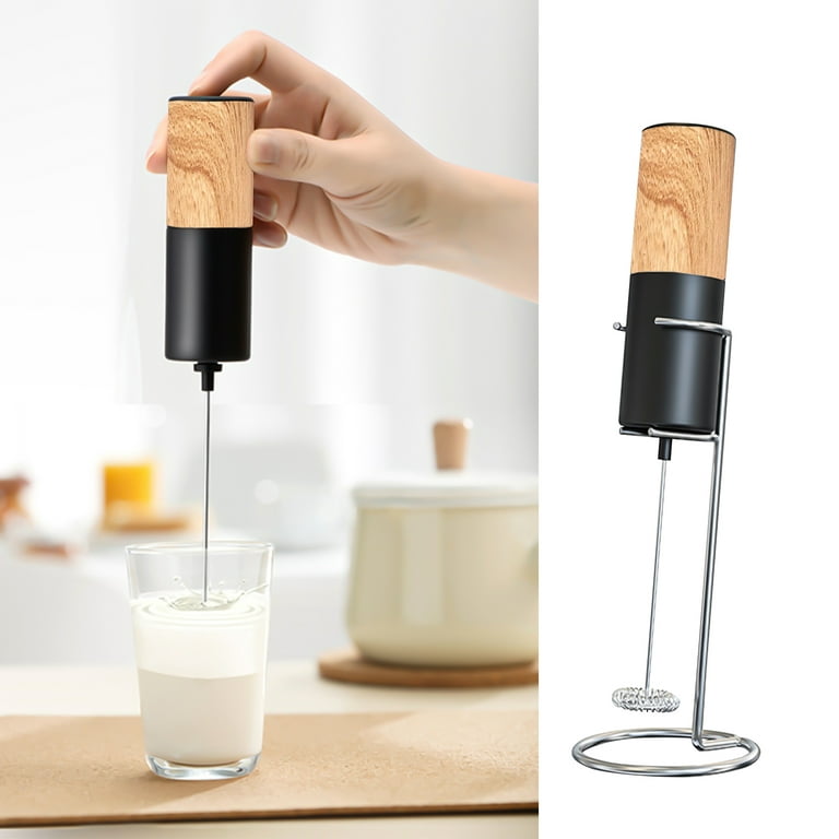 Electric Milk Frother Handheld with Stainless Steel Stand Foamer
