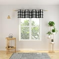 thumbnail image 2 of 3 Pc Cotton Classic Country Farmhouse Kitchen Window Curtain Grommet Top -Black & White Buffalo Check Tier & Valance Set, 54" x 18" / 27" x 24", 2 of 5