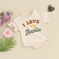 thumbnail image 3 of Okbabeha Newborn Baby Girl Summer Clothes Short Sleeve Letter T Shirt  one-piece  Bubble Romper Bodysuit Jumpsuit Summer Outfit, 3 of 7