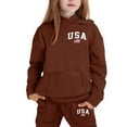 thumbnail image 4 of Tween Outfits for Girls Sets Winter Hoodie Joggers Comfy Casual Kids Print Fall Girls Clothing Sets Coffee Size 10-11T, 4 of 4