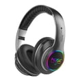 thumbnail image 3 of Wireless Bluetooth 5.1 Foldable Headphones with 40mm Subwoofer, Built-in Mic & Colorful LED Lights, 12-Hour Battery & Soft Earmuffs for Comfortable Stereo Sound(Red), 3 of 5