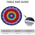 thumbnail image 6 of Colorful Tie Dye Floral Mandala Pattern Round Fitted Tablecloth with Elastic Edge,Dining Table Cover Waterproof,Outdoor Round Tablecloth for Camping,Dining,Indoor and Outdoor, 6 of 7