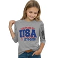 thumbnail image 4 of CCRFTGI 4th of July Tops for Child Girls 10-12 USA Shirts 3/4 Sleeve 250 anniversary&nbsp;usa flag Summer Patriotic T-Shirts 1776 Festival Girls Clothes Tee Top Gray 3-4 Years, 4 of 5