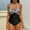 Style1-Black womens swimsuits, variant on Women Hanging Neck Sling High Waist Striped Printed Bikini Swimsuit Black L