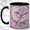 Black, variant on Pastel Bat Coffee Mug, Crescent Floral Mug, Ceramic 11 oz