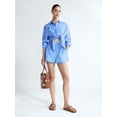 thumbnail image 2 of Free Assembly Women's and Women's Plus Ruffle Trim Cotton Poplin Shorts, 2.75" Inseam, Sizes XS-4X, 2 of 5