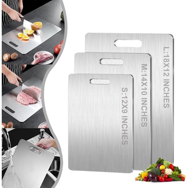 2025 Titanium Cutting Board - 100% Pure Titanium Cutting Boards for Kitchen, Titanium Cutting Board for Home Kitchen Cooking,Upgrade Double Sided Food-Grade Titanium Board (18 * 12inch) (18x12 inch)