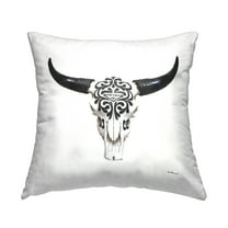 Stupell Industries Fashion Brand Cow Skull Decorative Printed Throw Pillow Design by Amanda Greenwood.