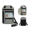 thumbnail image 3 of cámping Soporte para pasaporte tarjeta de identificación RFID de viaje bolsa para hombro y cuello (gris claro) 3 uds. JShteea El nuevo, 3 of 9