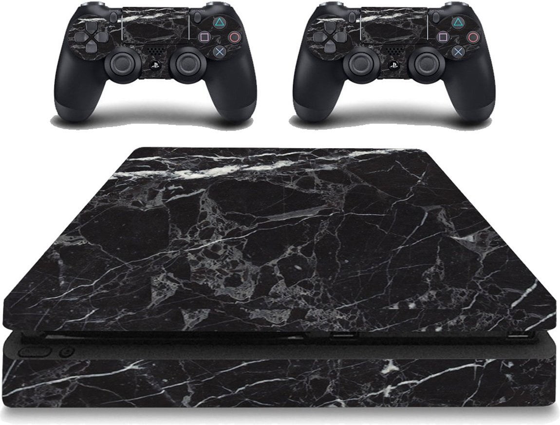 VWAQ Playstation 4 Slim Black Marble Skin Decal PS4 Slim Granite Cover Skin VWAQ-PSGC6 [video game]