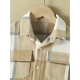 thumbnail image 4 of Musuos Kids Baby Plaid Shirt Jacket Casual Lapel Long Sleeve Button Jacket with Breast Pockets for Toddler Boys Girls, 4 of 8