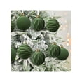 thumbnail image 6 of YFTDEF Christmas Decorations 12Pcs Flocked Balls, Green Plush Ornaments, Vintage Style Home Decor, Easy to Hang Christmas Tree Accessories for Holiday Season, 2.36in, 6 of 6
