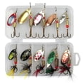 thumbnail image 1 of Spinner Baits Fishing Lure Spinnerbait Bass Trout Salmon Hard Metal Spinner Baits Kit with Tackle Box, 1 of 7