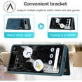 thumbnail image 5 of Phone Case for Google Pixel 7 5G Wallet Cover with Tempered Glass Screen Protector and Slim Credit Card Holder Stand Magnetic PU Leather Cell Accessories Pixel7 Pixle Seven 6.3 Women Men Blue, 5 of 13
