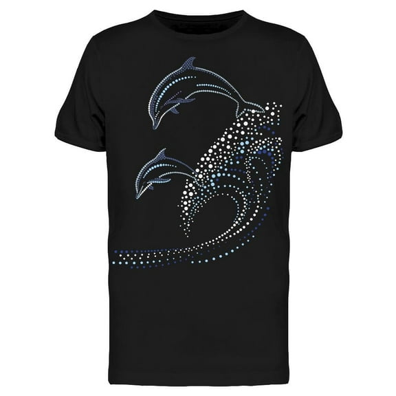 Dolphins Jumping On Wave  T-Shirt Men -Image by Shutterstock, Male Small