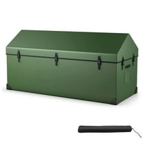 Spaco Waterproof Outdoor Storage Box with Ventilated Window Adjustable Snap, Storage Box with Sturdy Construction for Outdoor, Green