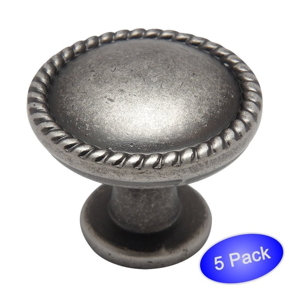 Cosmas� 4115WN Weathered Nickel Rope / Scroll Cabinet Hardware Knob - 1-1/4" Inch Diameter - 5 Pack