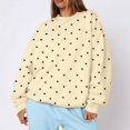 thumbnail image 6 of Bexdxz Women's Oversized Polka Dot Crewneck Sweatshirt, Soft Long Sleeve Pullover Top, Casual Y2K Fall Daily Wear Outfit Yellow M, 6 of 6