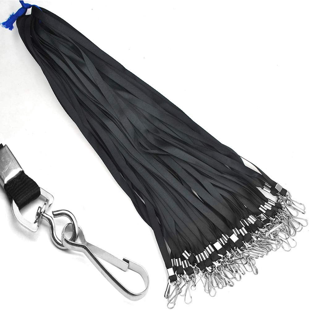 Blue Lanyards 100 Lanyard For Id Badges Flat With Badge Clip J-hook