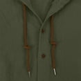 thumbnail image 6 of Men's Cotton Linen Solid Color Shirt Hooded Hoodie Button Loose Long-sleeved Hooded Spring And Summer Casual Daily Clothing, 6 of 6