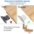 thumbnail image 5 of BUZIFU 6pcs Cabinet Door Hinges Self Closing Overlay Flush Cabinet Hinge Heavy Duty Cupboard Hinges Replacement Ball Bearing Mute, Inset Hinges with Screws for Home Decorative, 5 of 7
