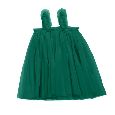 

EHTMSAK Toddler Baby Child Children Kids Sleeveless Dresses for Girl Tulle Tutu Sundress Summer Dress Green 1Y-5Y 130