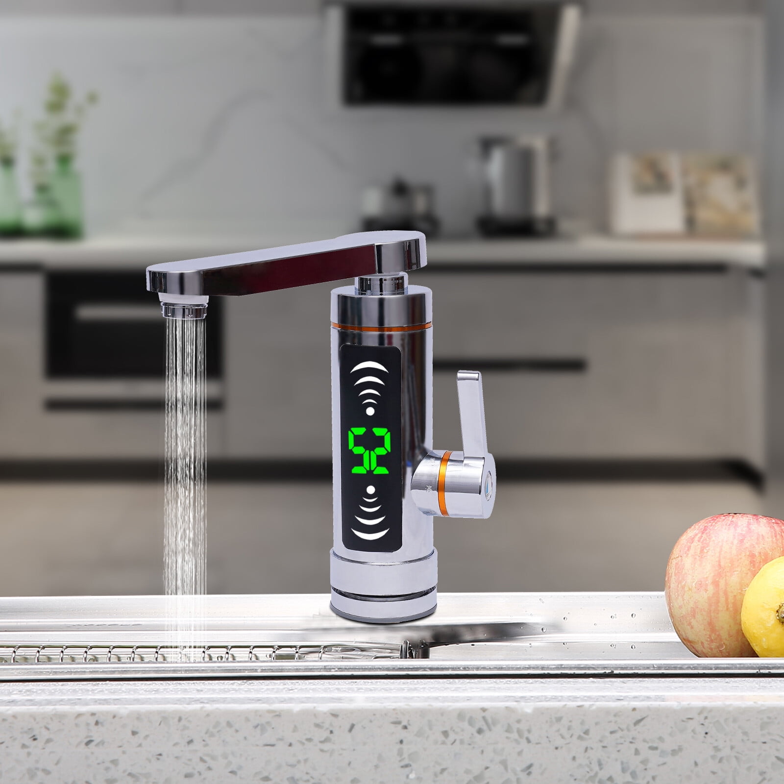 110V Electric Instant Hot Water Heater Shower Kitchen Tap Faucet Digital Display for Kitchens, Bathrooms