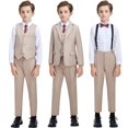 thumbnail image 4 of ETHAN Boys Vest and Tie Set Slim Fit Elegant Toddler Wedding Outfit Boys Suit Size 8, 4 of 7