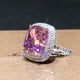 thumbnail image 1 of Anillo de diamante rosa con microincrustaciones cuadradas de lujo, anillo de circón, regalo de joyería de boda de compromiso para mujer Wmkox8yii  fajkfhkj2592, 1 of 9