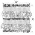 thumbnail image 6 of 16" Handwoven Cotton Throw Pillow Cover with Boho Design and Fringed Lines, 6 of 7
