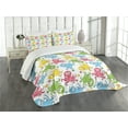 thumbnail image 3 of Ambesonne Octopus Quilted Bedspread Set 3 Pcs, Cheerful Ocean Animals, Queen Size, Multicolor, 3 of 5