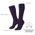 thumbnail image 4 of Naloa Purple Black Plaid Thigh High Socks Extra Long Stretchy Sock Women Over Knee High Opaque Stocking Daily Wear, 4 of 6