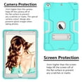 thumbnail image 5 of Allytech iPad Air 2 Case, iPad A1566/A1567 Kids Proof Case, Apple iPad Pro 9.7 Case, Three Layer Shockproof Rugged Armor Defender Protective Case Cover with Kickstand (Aqua/Gray), 5 of 8