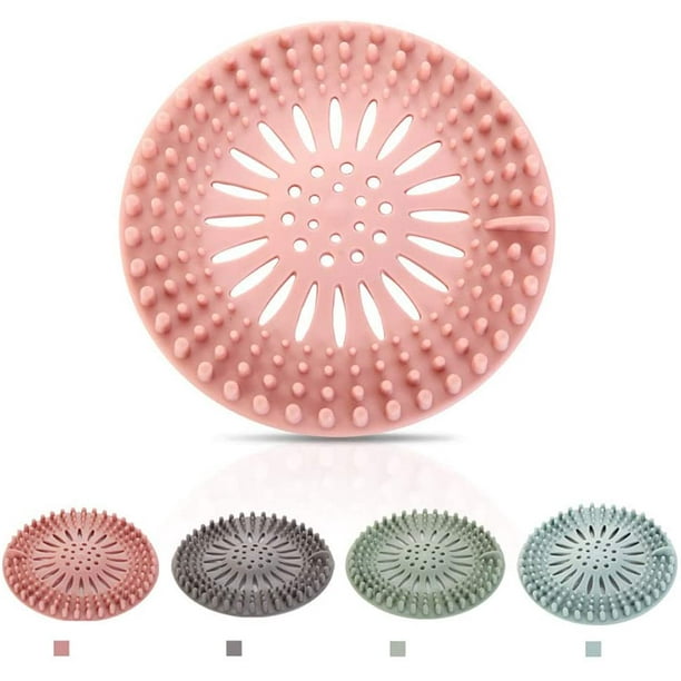 Paquete de 4 recogedores de pelo para desagüe de ducha, protectores duraderos para tapa de desagüe de ducha, tapón de obstrucción de pelo de silicona para baño, bañera WD.WDQZL Hogar