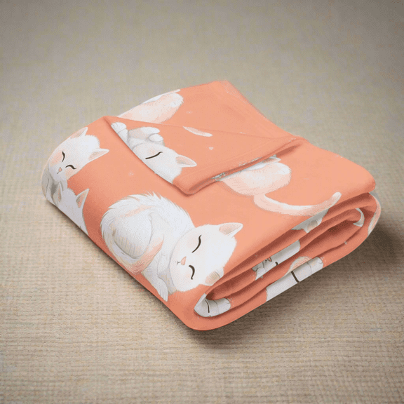 Cute Sleeping Kittens Fleece Throw Blanket for Toddlers, Kids & Pets – Soft, Cozy, and Durable 30x40” Blanket