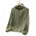 thumbnail image 6 of ZCFZJW Men's UPF 50+ Sun Protection Outdoor Lightweight Full Zip up Hoodie Jacket Long Sleeve Fishing Hiking Performance Shirt Army Green XL, 6 of 6