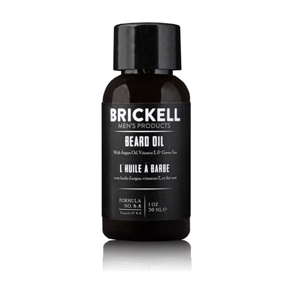 Aceite para barba Brickell para hombres, aceite de arg�n y jojoba natural y org�nico para fortalecer y suavizar el cabello, 1 onza, perfumado