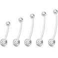 thumbnail image 3 of Pregnancy Maternity Belly Button Rings, 5Pcs Flexible Long Bar Navel Rings Retainer Body Piercing, Novelty Retai, 3 of 4