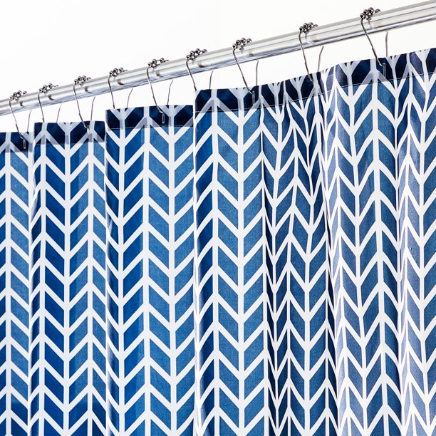 mDesign Fabric Shower Curtain Hotel Decor Style, Machine Washable