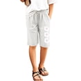 thumbnail image 1 of MIASHUI Shorts pour Filles, Mode Été Décontractée, Taille Élastique Imprimée, Blanc, 5-6 Ans, 1 of 4