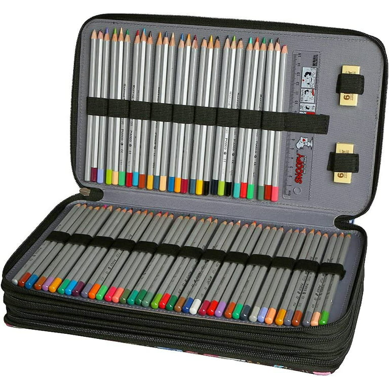 Lbxgap Portable Colored 120 Slots Pencil Case Organizer with Printing Pattern for Prismacolor Watercolor Pencils, Crayola Colored Pencils, Marco