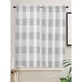 thumbnail image 2 of Grey White Buffalo Check Bedroom Curtains 63 Inches length, Farmhouse Plaid Modern Geometric Window Treatment Curtain Drapes, Rod Pocket Curtain Panels for Living Room Kitchen, 42"x63", 2 Panels, 2 of 7
